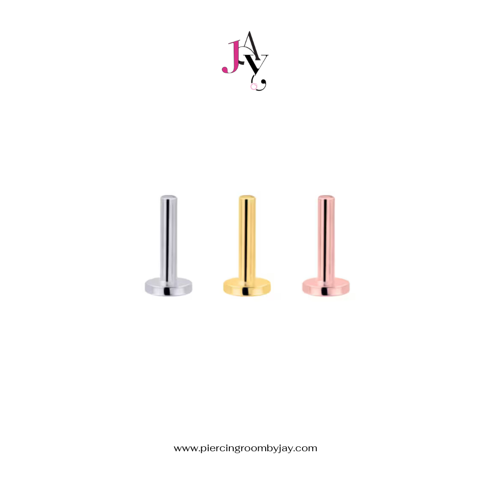 Piercingroom by Jay حلق فضة بقاعدة مسطحة ولولب — صورة 2