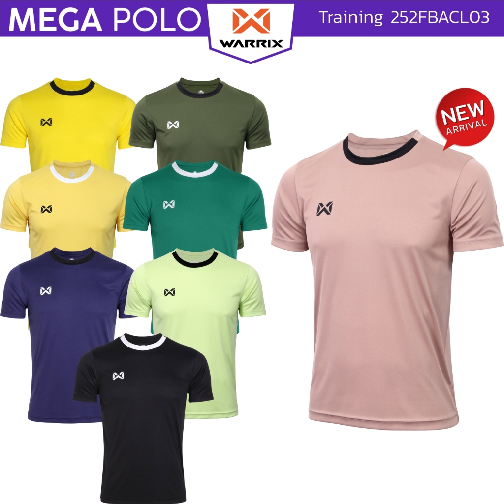 เสื้อกีฬา เสื้อเทรนนิ่ง WARRIX คอกลม แขนสั้น สีพื้น 252FBACL03
