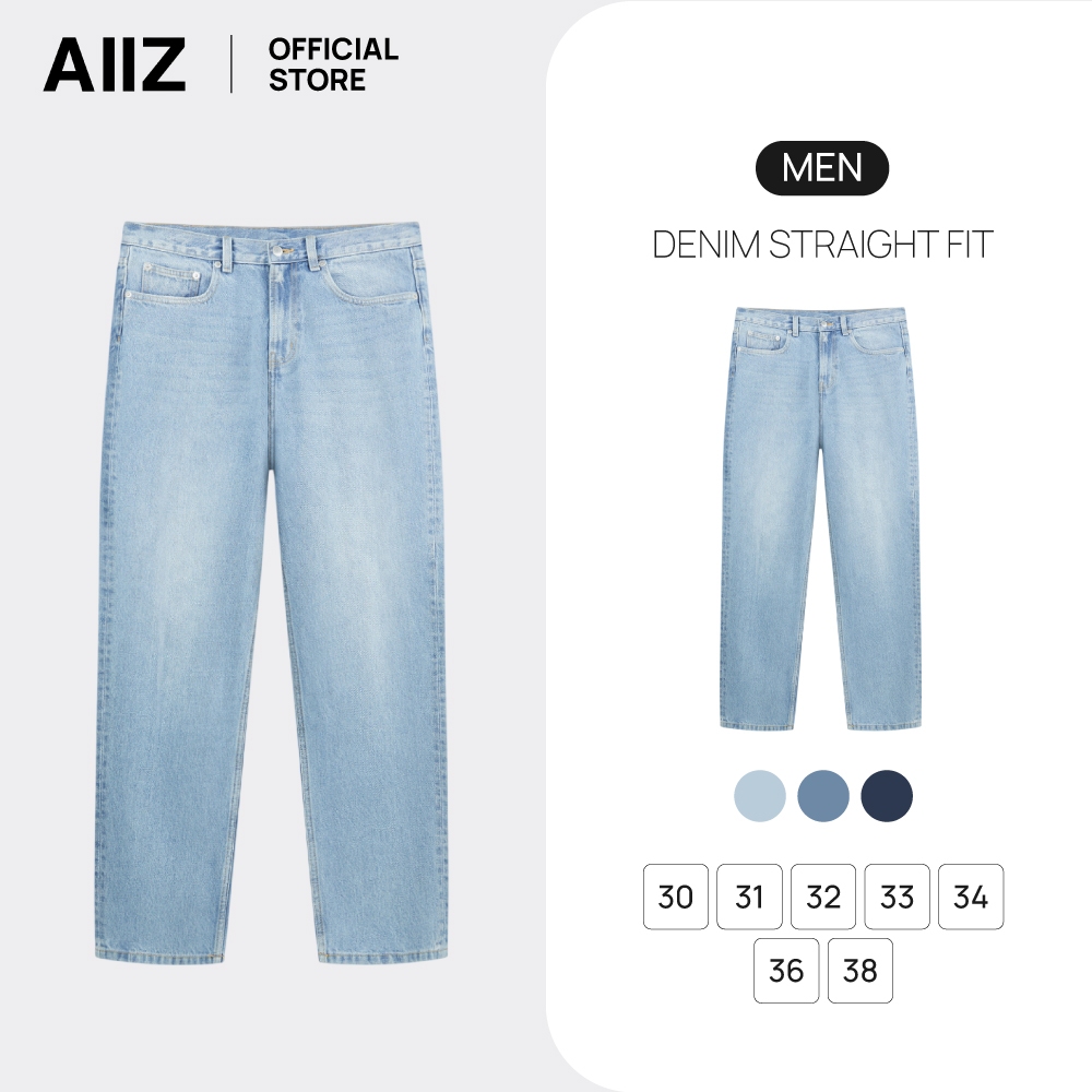 AIIZ กางเกงยีนส์ผู้ชายขายาว ทรงขาตรง AIIZ Men's Denim Straight fit