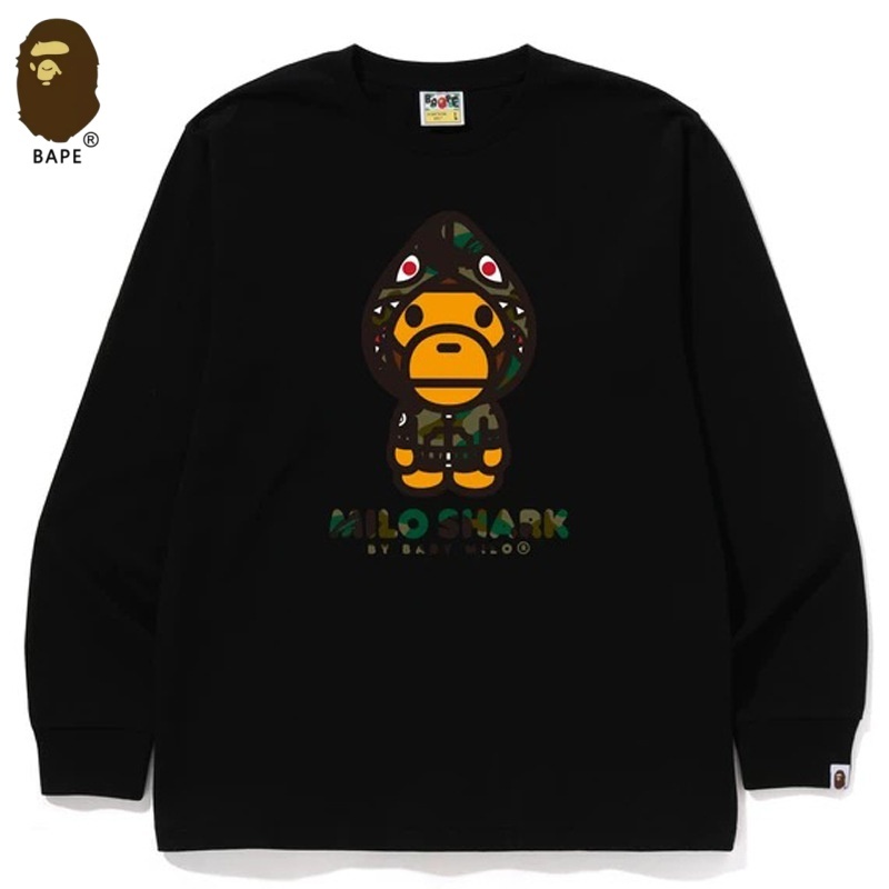 BAPE ร้อมส่ง/เสื้อสเวตเตอร์ BAPEแขนยาวด้านบนหลวมเสื้อนอกเสื้อสเวตเตอร์ลายลิงและลิง