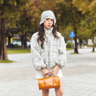 Whatwewearrr | Butter Scottie | แจ็คเก็ตผู้หญิง | เสื้อแจ็คเก็ตผ้าฟลีซลายสก็อต | Best seller