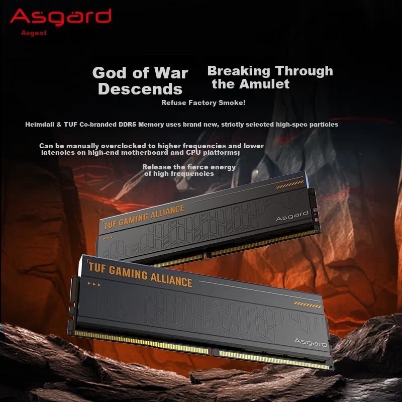 Asgard x TUF Gaming Alliance Series Desktop Memory Kit DDR5 32GB (16GBx2) 6800MHz CL32 Hynix A-DIE -