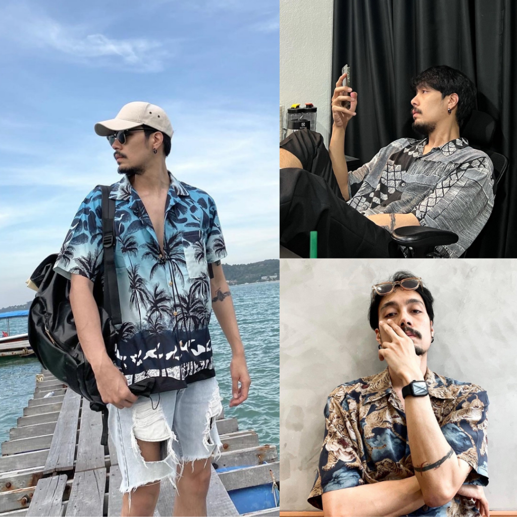 BAYSTORE เสื้อฮาวาย เสื้อเชิ้ต Size XL เสื้อฮาวายแขนสั้น ผ้าเนื้อนิ่มใส่สบาย