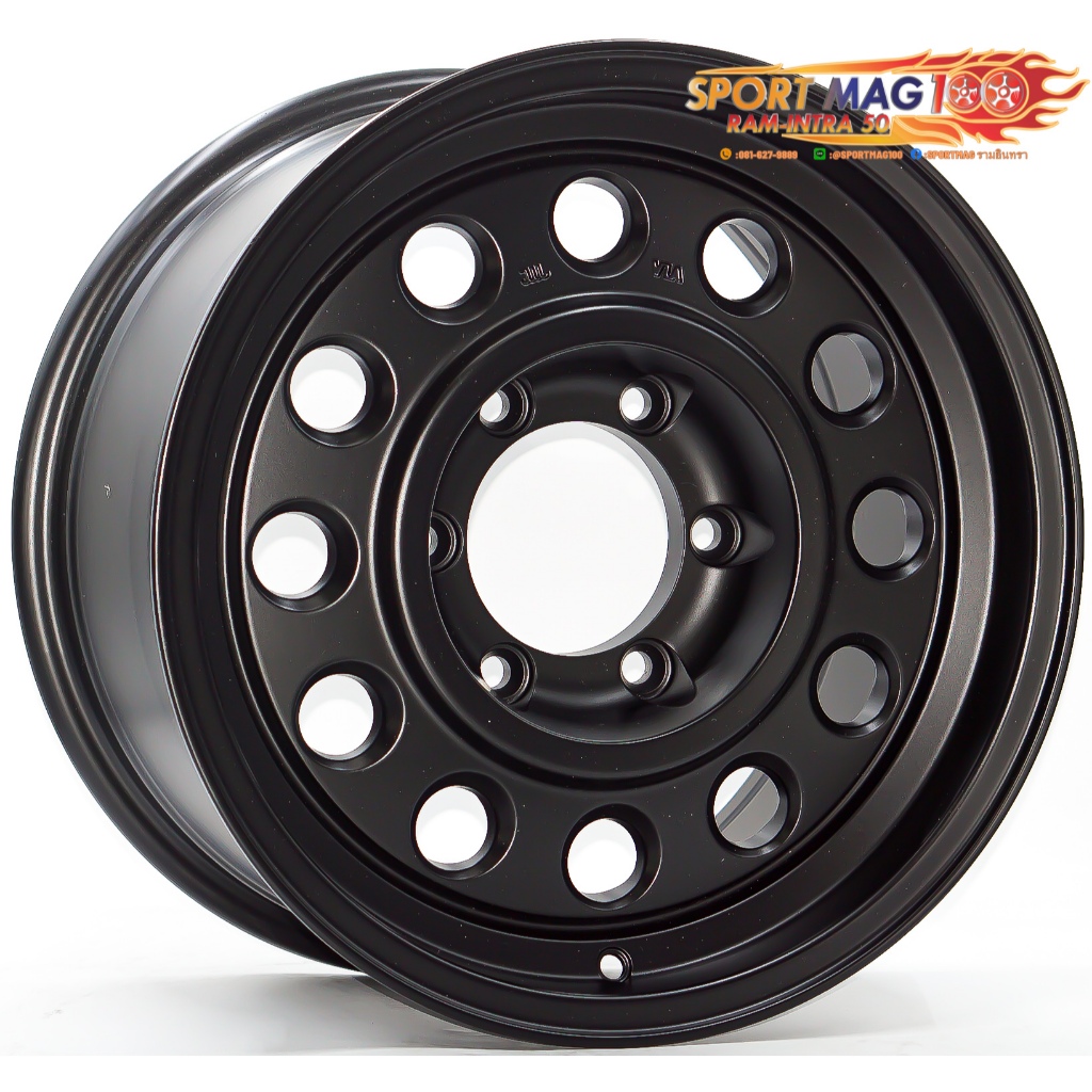 ล้อทรงลุง JAOS 6รู139.7 ET20 สีดำ กว้าง8 ขอบ16นิ้ว(ราคา 4วง)