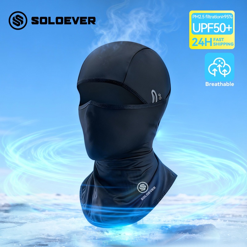 [TH การส่งสินค้า]SOLOEVER ชุดหน้ากากและถุงมือปั่นจักรยาน หน้ากากกันหนาว ถุงมือกันหนาว โม่งคลุมหัว หน้ากากขี่จักรยาน