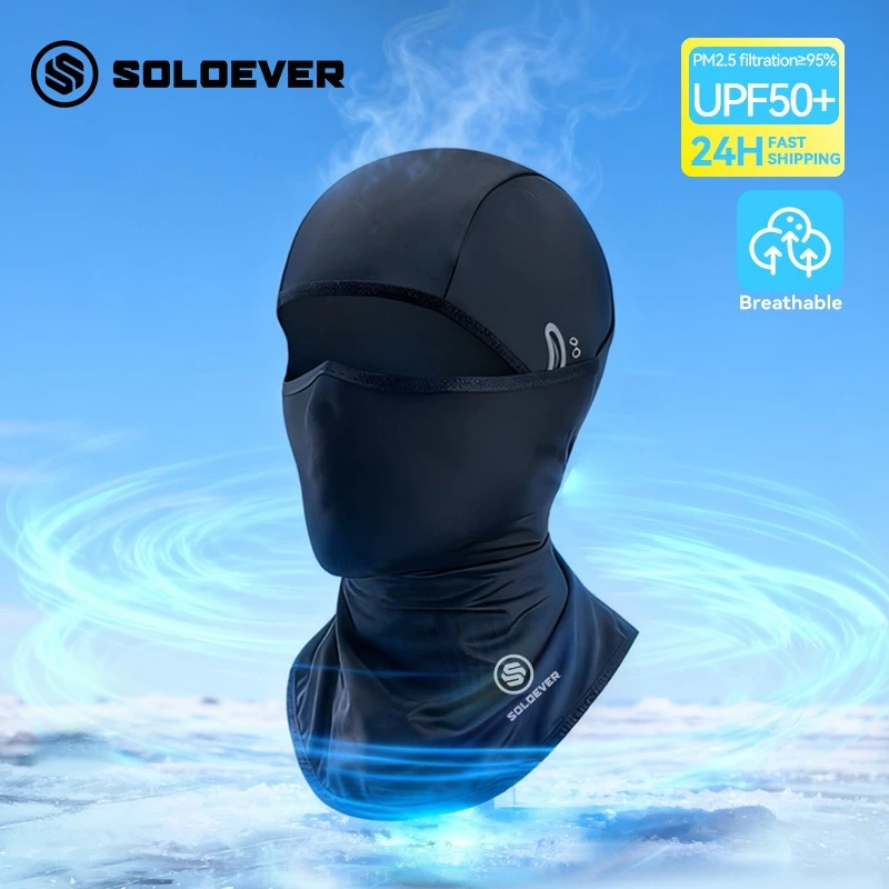 [TH การส่งสินค้า]SOLOEVER ชุดหน้ากากและถุงมือปั่นจักรยาน หน้ากากกันหนาว ถุงมือกันหนาว โม่งคลุมหัว หน้ากากขี่จักรยาน