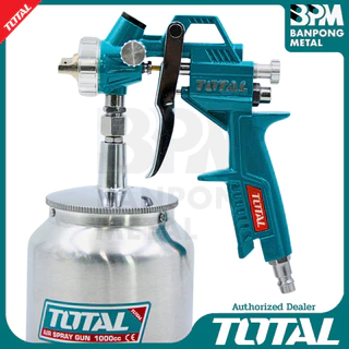 TOTAL กาพ่นสีแบบดูด สำหรับงานหนัก 1000 cc. หัวต่อคอปเปอร์ 1/4" หัวฉีดขนาด 1.4-1.8 mm.