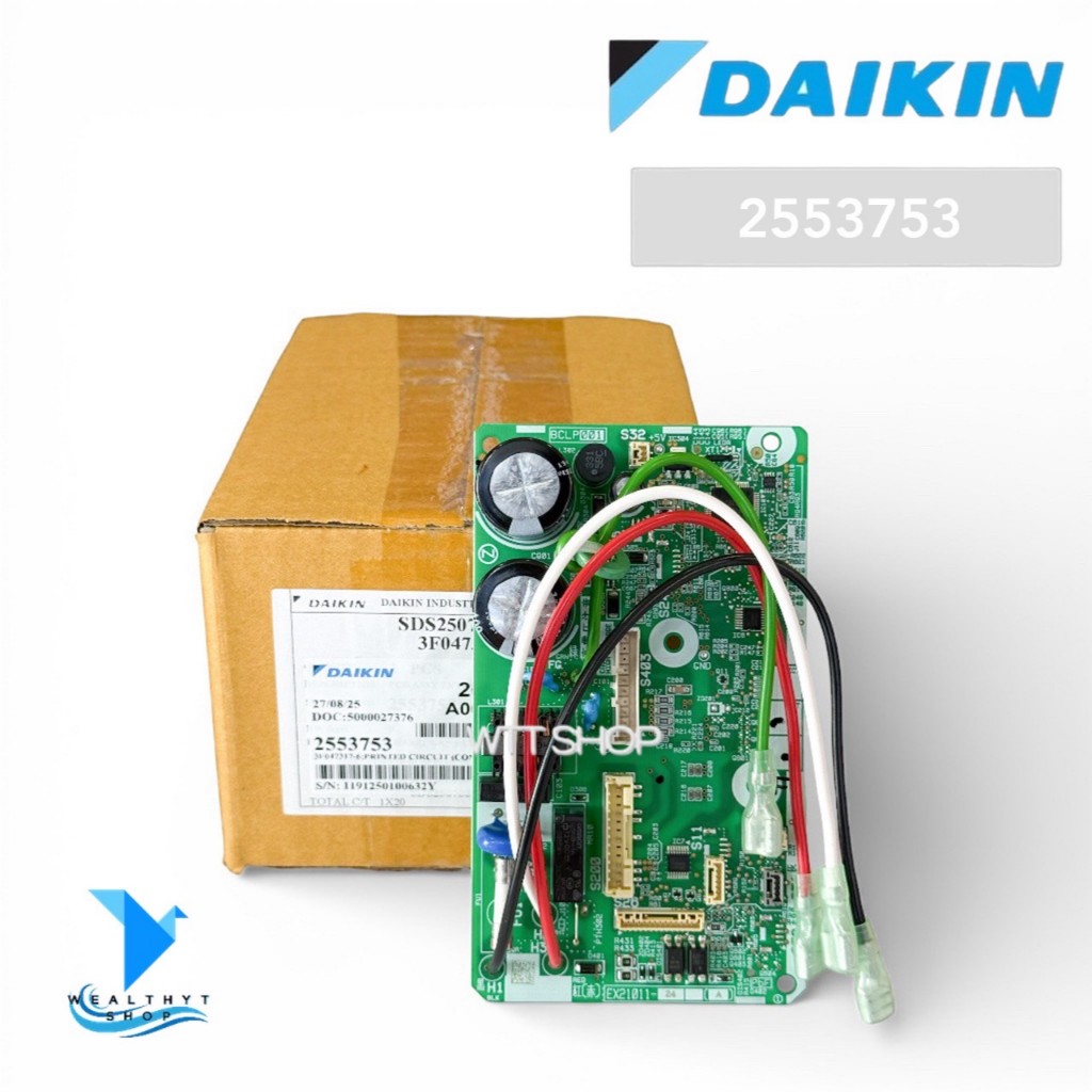 2553753 แผงวงจรแอร์ Daikin แผงบอร์ดแอร์ไดกิ้น บอร์ดคอยล์เย็น รุ่น FTKQ09XV2S, FTKQ09YV2S อะไหล่แอร์ 