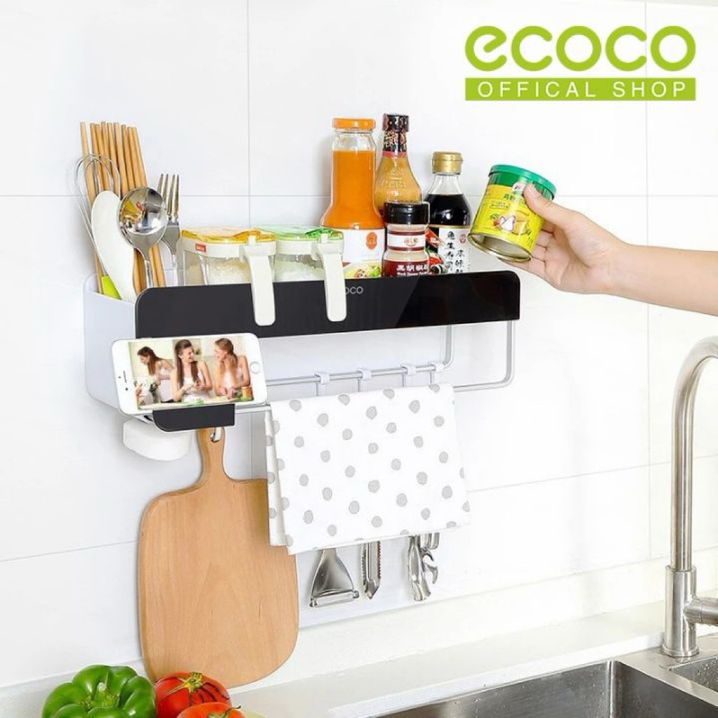 ECOCO ชั้นวางของอเนกประสงค์ ชั้นวางของ ในห้องน้ำและห้องครัว ไม่ต้องเจาะผนัง **ของใหม่**