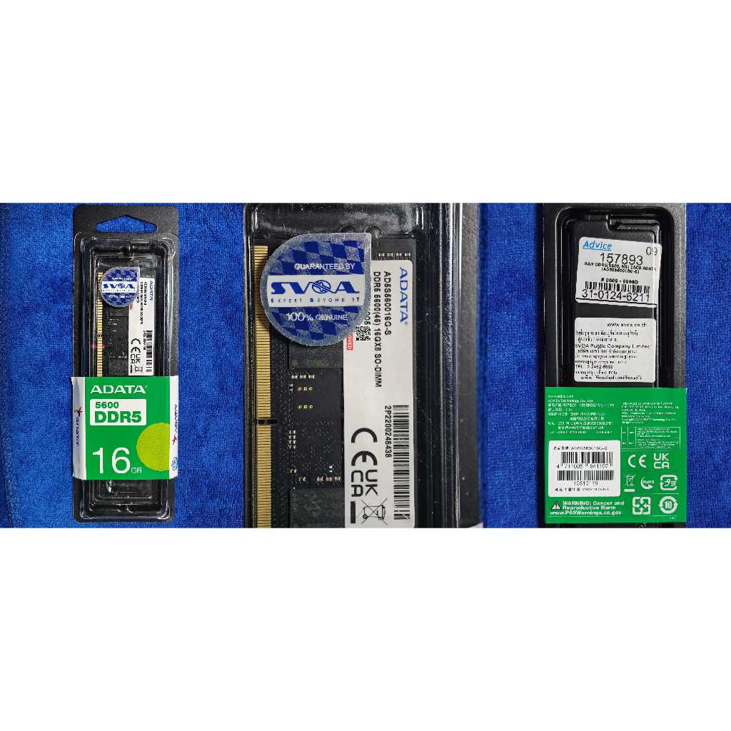 New ADATA RAM DDR5 5600Mhz 16GB แรม Memory laptop  AD5S560016G-S Lifetime Warranty Notebook