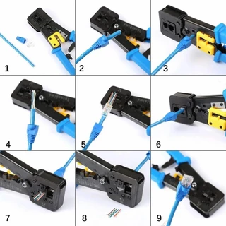 Upliftish คีมย้ำหัวแลน RJ45 คีมย้ำเข้าหัวแลน Cat6 Cat5E RJ45 RJ11 ใช้ได้ทั้งหัวธรรมดา และหัวทะลุ