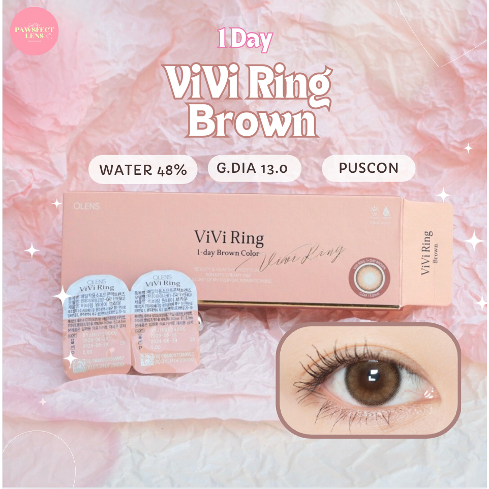 Olens Vivi Ring - Brown 1 Day เลนส์รายวัน 1คู่ 🍪 หมดอายุ 2030