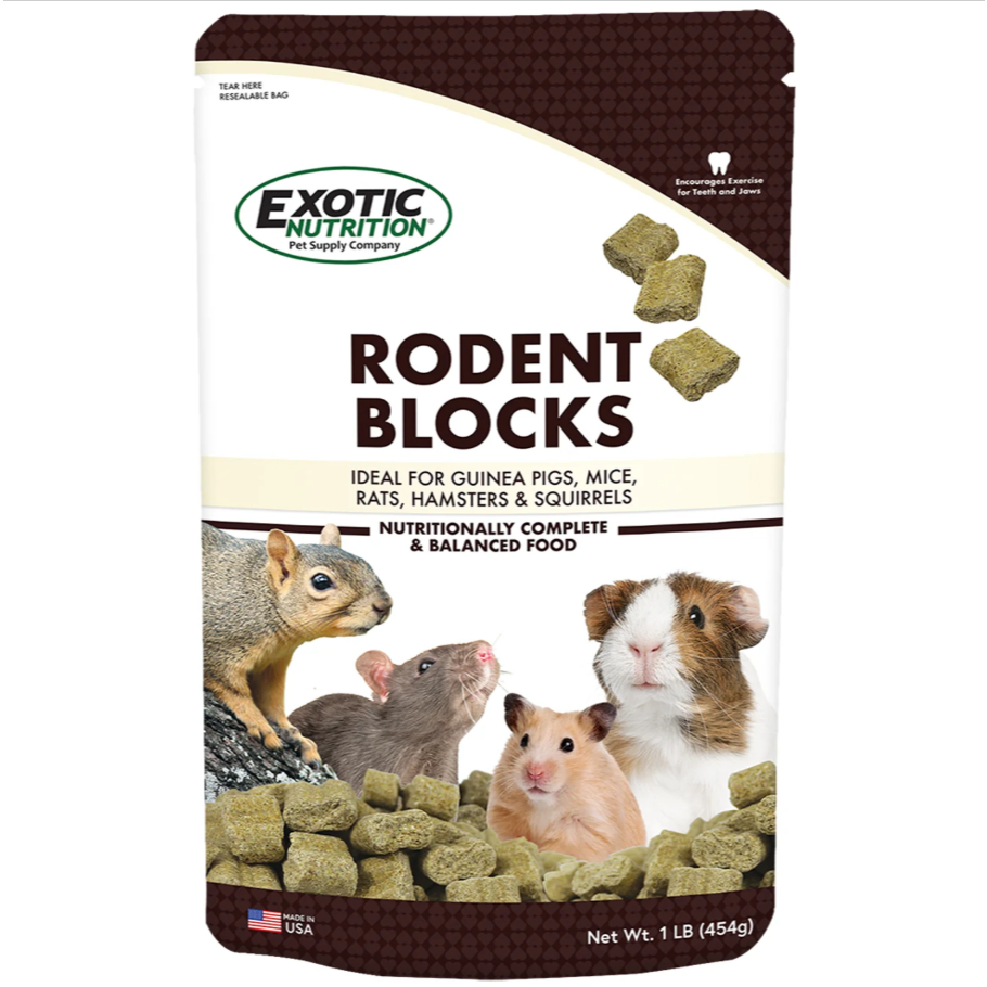 (แบ่งขาย) ขนาด 50 กรัม Exotic Nutrition Rodent Blocks Rodent Food.อาหารสำหรับหนูชนิดต่างๆ สัตว์ฟันแท