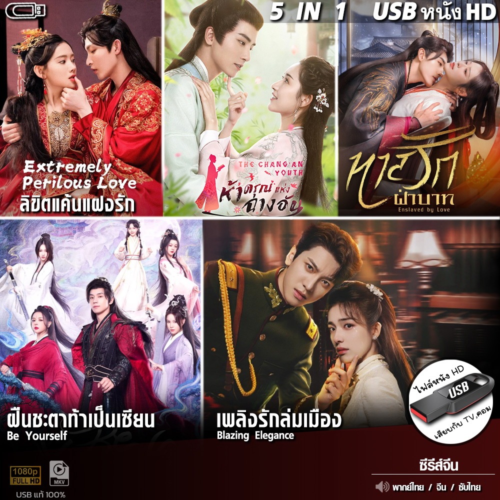 USBซีรีส์จีน 5IN1 มินิซีรีส์ 5เรื่อง (พากย์ไทย) #9 ไฟล์HD1080p เล่นกับ TV,คอม flashdrive ชุดที่9
