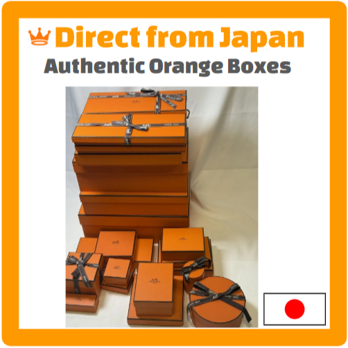 แอร์เมส Hermès Orange Gift Boxes Set of 21 w/ Ribbon – Authentic Packaging for Display & Storage