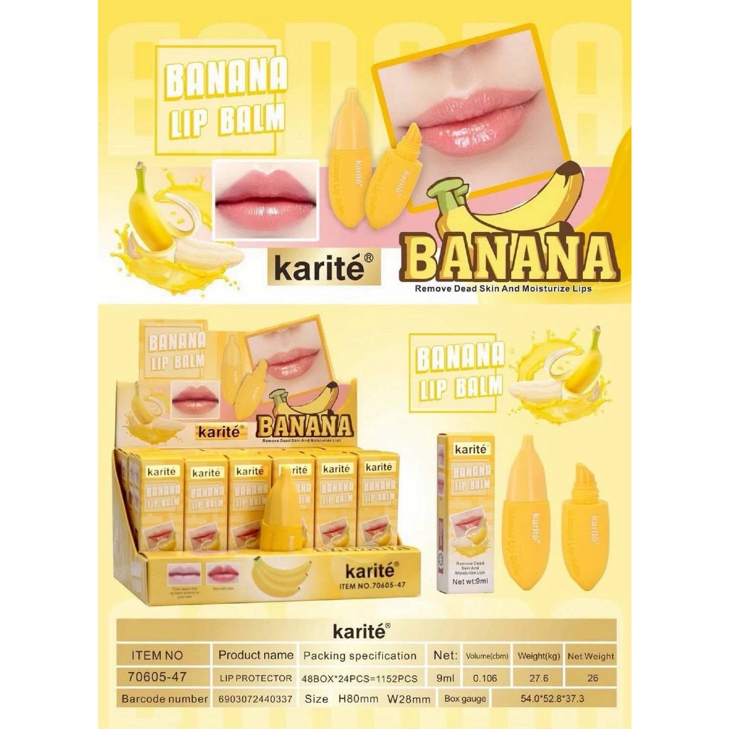 Karite Banana lip balm 9ml. [No.70605-47 ]บานาน่า ลิปปาล์ม ลิปบาล์มกล้วย