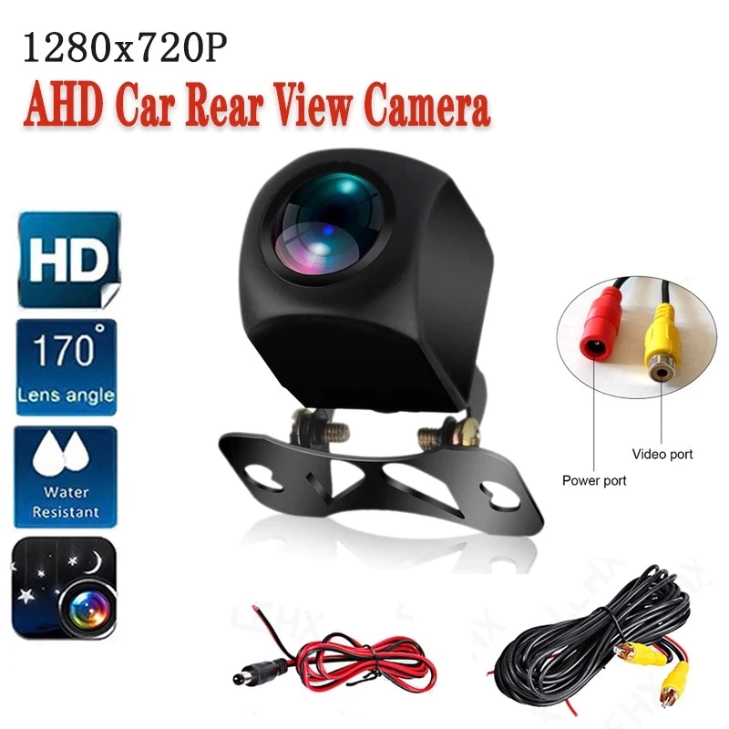 กล้องมองหลังรถยนต์ AHD กล้องมองหลัง 1080P กล้องหลัง กันน้ำHD IP68 มุมกว้าง170° ระบบ Night Vision ภาพคมชัด ติดตั้งง่าย
