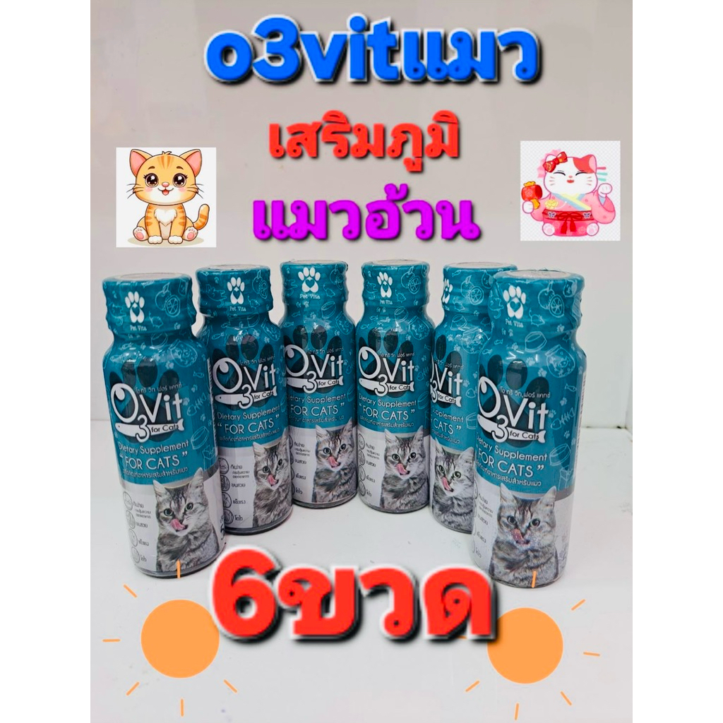 o3vit catอาหารเสริมภูมิ บํารุงแมวอ้วนแบบนํ้า50ml(6ขวด)