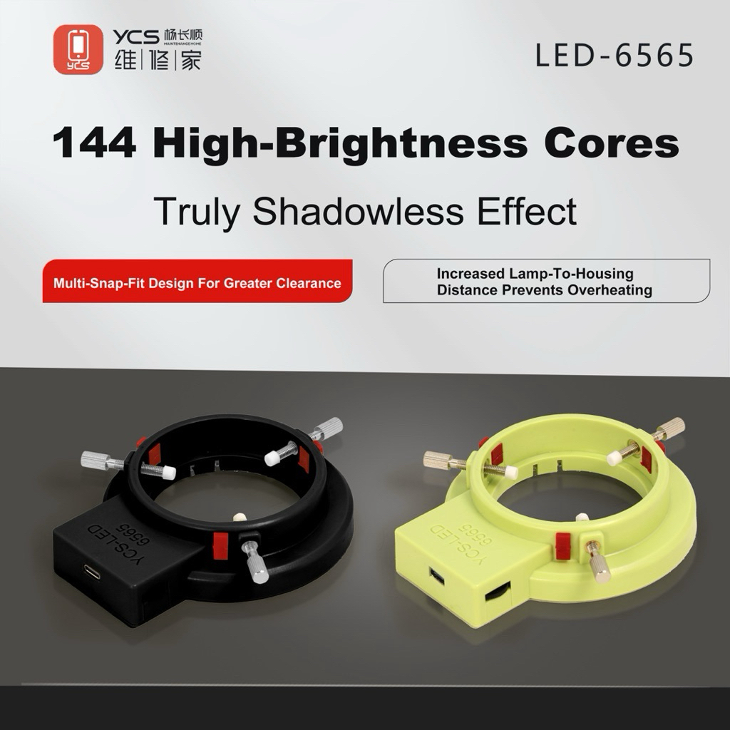 YCSกล้องจุลทรรศน์ 144 LED Anti-Scratch ยางสําหรับกล้องจุลทรรศน์บัดกรีซ่อมเครื่องมือเชื่อมซ่อมเติมแสง