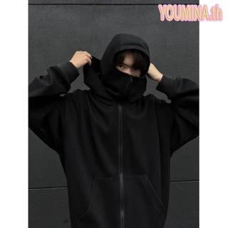 （COD）เสื้อฮู้ดนินจาHoodie with 2 Balaclava Face Covers, Unisex Hoodie in Non-Ruffled กันหนาวและป้องกันแสงแดด เสื้อฮู้ด