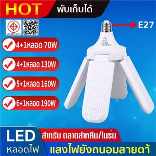 หลอดไฟ LED ทรงใบพัด พับเก็บได้ Deformable lamp 130W ประหยัดพลังงานไฟ ปรับมุมโคมไฟได้