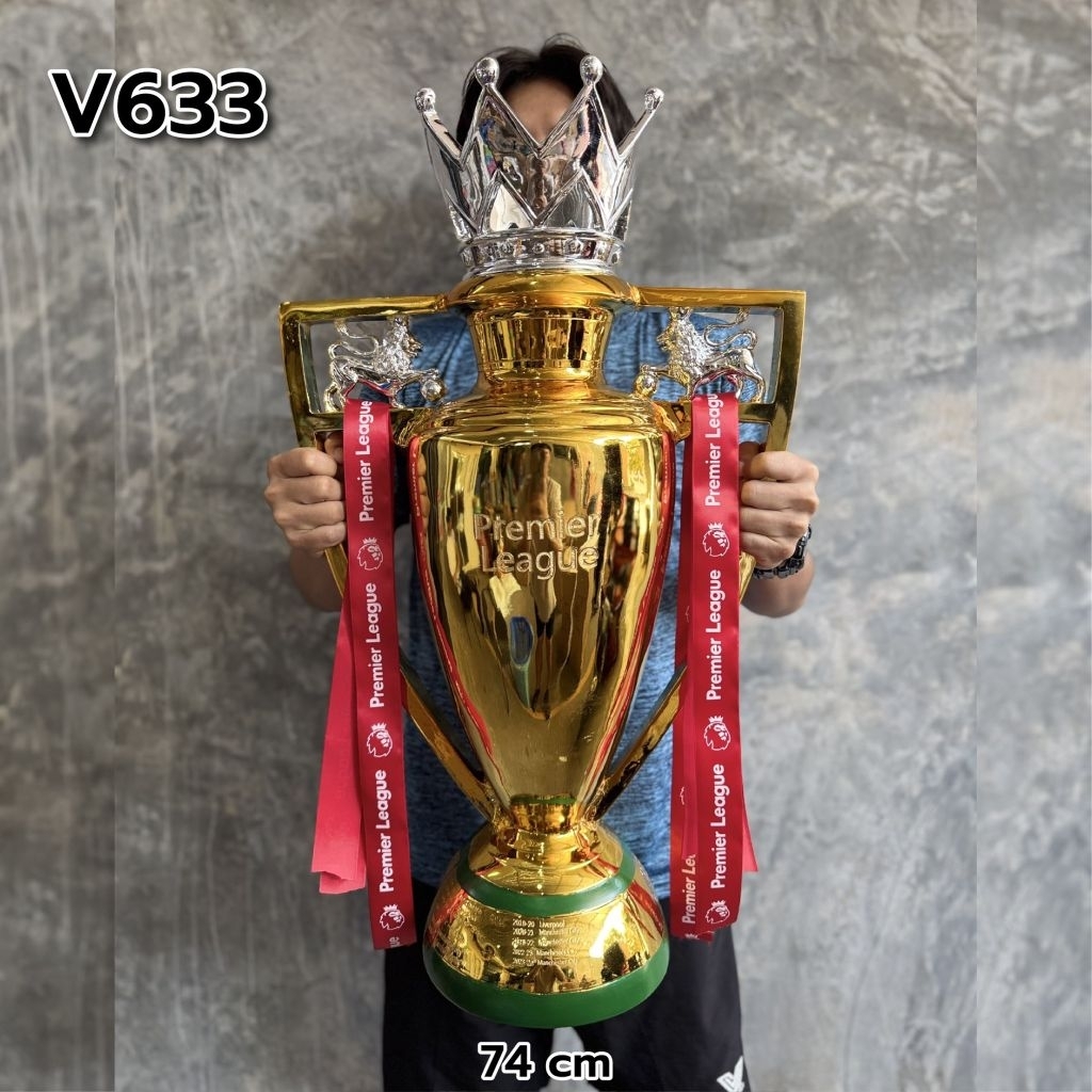 🏆 ถ้วยแชมป์ฟุตบอล พรีเมียร์ลีก Invincible สีทอง 74 ซม. งานพรีเมียม รุ่น V633