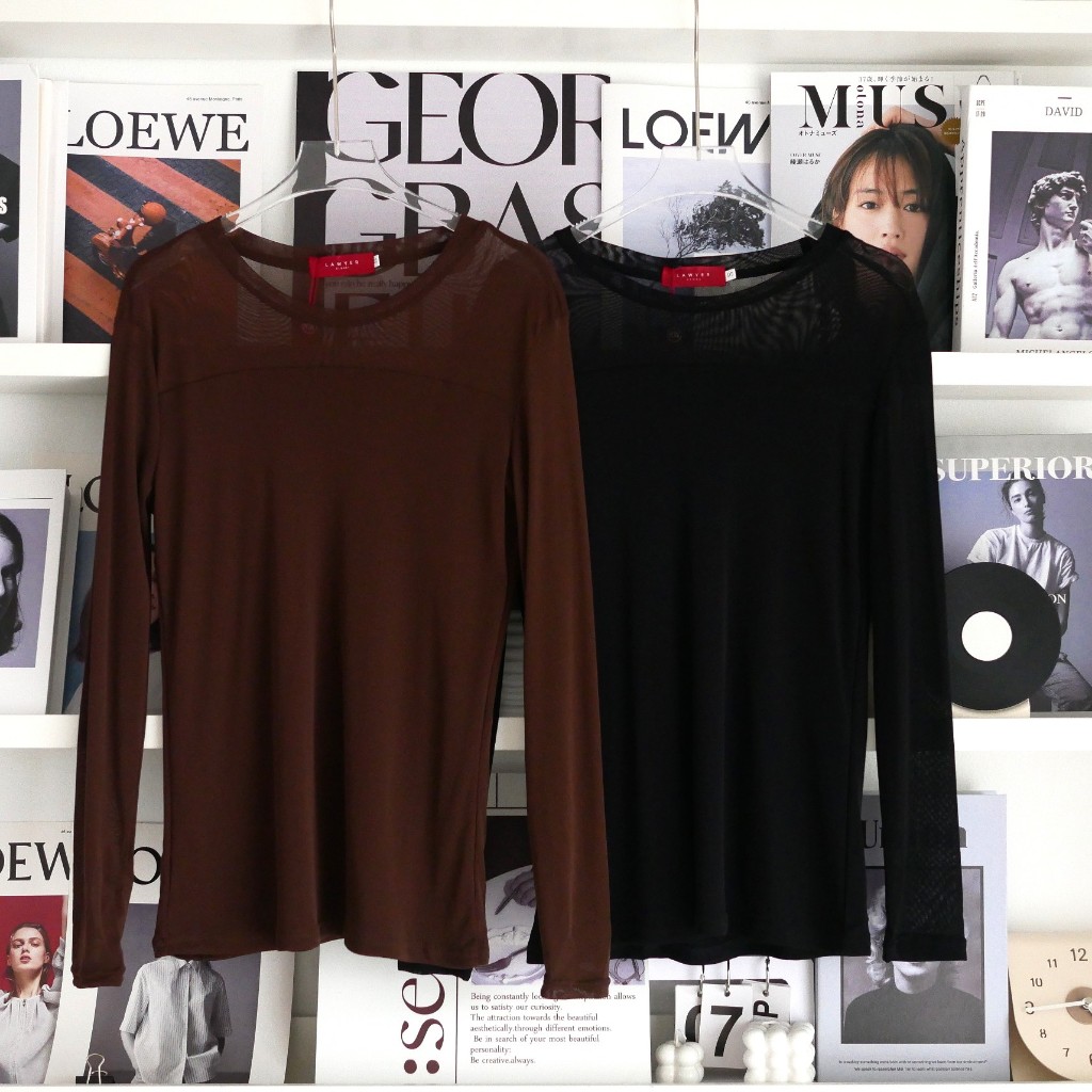 Lawyer Store [ 8191313] เสื้อยืดคอกลม ผ้ายืดเนื้อนุ่ม ผ้า2ชิ้นเย็บติด เนื้อผ้าออกซีทรู สวมใส่สบาย เหมาะสำหรับวันลำลอง ราคา ถูกที่สุด ดีลบีเคเค แกลเลอรีภาพที่ 2