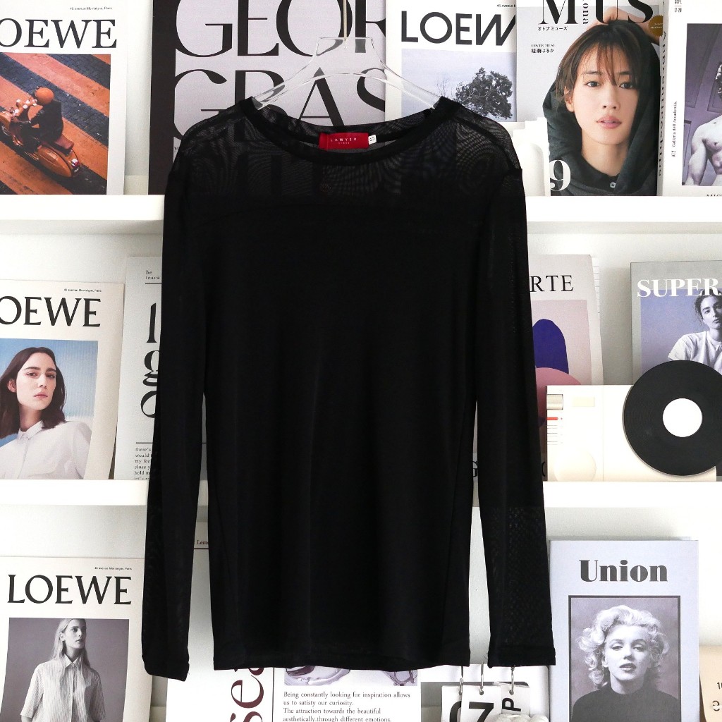 Lawyer Store [ 8191313] เสื้อยืดคอกลม ผ้ายืดเนื้อนุ่ม ผ้า2ชิ้นเย็บติด เนื้อผ้าออกซีทรู สวมใส่สบาย เหมาะสำหรับวันลำลอง ราคา ถูกที่สุด ดีลบีเคเค แกลเลอรีภาพที่ 6