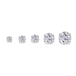 Piercingroom by Jay จิว/ต่างหูแป้นแบน สำหรับผิวแพ้ง่าย Clear CZ Titanium เกรดการแพทย์ (ราคาต่อชิ้น)