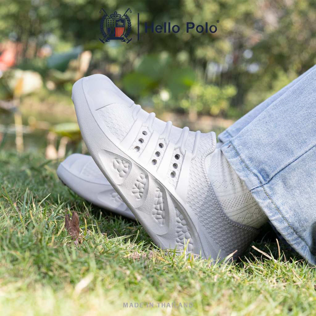 Hello Polo รองเท้าแตะผู้หญิง รองเท้าแบบสวม UNISEX รองเท้าดีไซน์มินิมอล พื้นหนา เบาสบาย รองเท้าเดินเล่น รุ่น HP8064