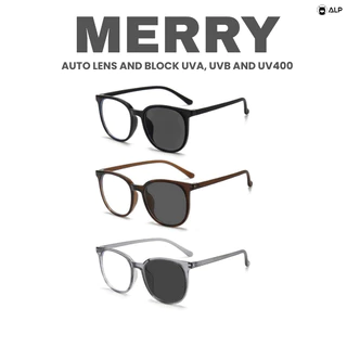 ALP Merry แว่นตากรองแสงสีฟ้า ทรงหยดน้ำ เลนส์เปลี่ยนสี กันUV400 เลนส์ออโต้ ALP-SN0110