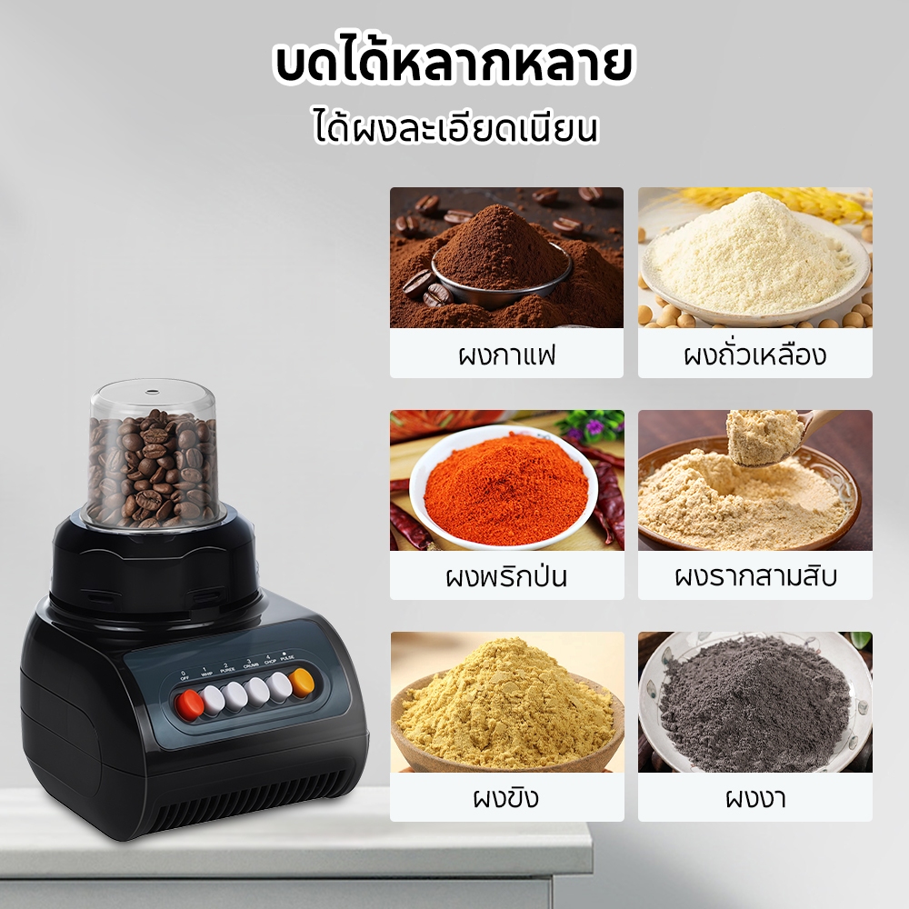 Yotex เครื่องปั่นน้ำผลไม้ เครื่องปั่นอเนกประสงค์ 2-in-1 คั้นน้ำผลไม้อย่างรวดเร็ว 4 ระดับด้วยปุ่มกด ทำงานเงียบ Blender - รูปที่ 5