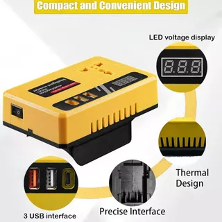 อินเวอเตอร์สำหรับแบตDewalt/MT/OSUKA (ใช้กับพัดลมได้)150W Power Inverter for 18V-20V Battery DC 20V to AC 220V