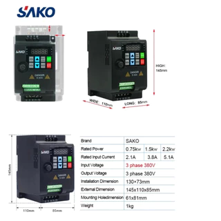 อินเวอร์เตอร์สามเฟส SAKO SKI780 380V: เครื่องมือควบคุมความเร็วระดับอุตสาหกรรมทรงพลังสำหรับมอเตอร์ 1HP-7HP