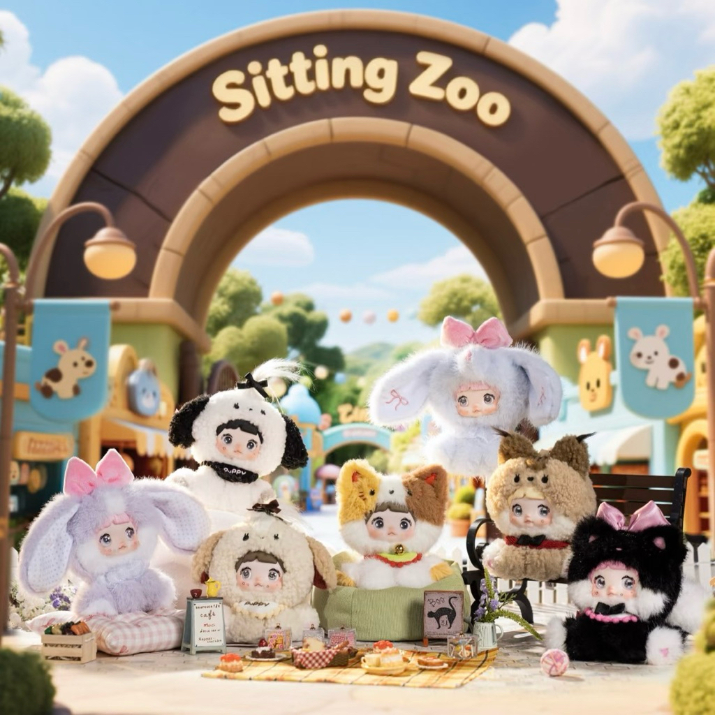 ( พร้อมส่งด่วนในไทย) แบบสุ่มพวงกุญแจ : Nommi Sitting Zoo Series