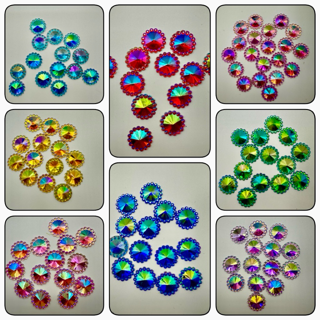 เพชรรุ้ง ติดสังวาลย์ ตกแต่งเหรียญโปรยทาน 100 ชิ้น(12 มิล(คละสี,เลือกสี)