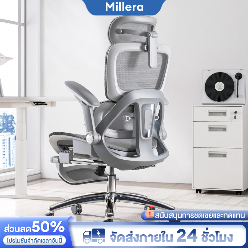 Millera  เก้าอี้สุขภาพ เก้าอี้ทำงาน เทคโนโลยีกลไกอัจฉริยะ เทคโนโลยีหลักทั้งเจ็ด เก้าอี้สำหรับโฮมออฟฟิศ ergonomic chair