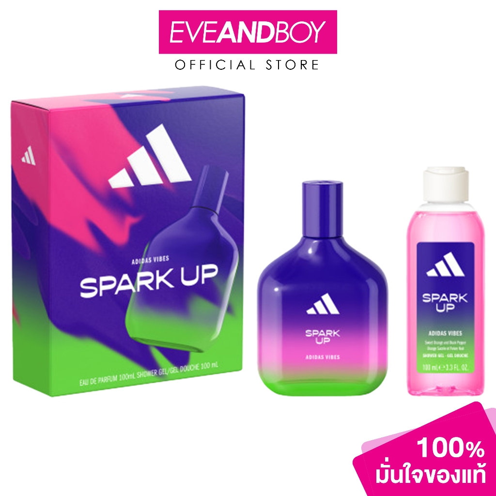 ADIDAS FRAGRANCE - Spark Up XM25 EDP 100ml + Shower Gel 100ml (2PCS) อาดิดาส ไวบส์ คริสต์มาส25 เซ็ต สปาร์ค อัพ โอ เดอ พา