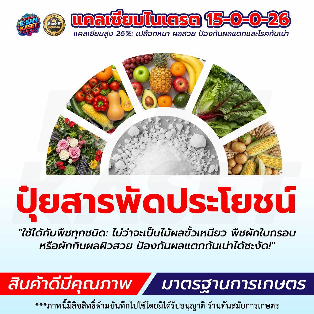 โพแทสเซียมไนเตรท13-0-46 แคลเซียมไนเตรท 15.5-0-0-26.5CaO ขนาด 25Kg. ใช้ผสมน้ำละลายได้ ราคา ถูกที่สุด ดีลบีเคเค แกลเลอรีภาพที่ 5