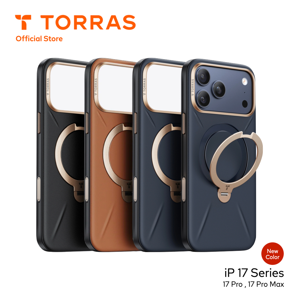 TORRAS Ostand Spin VegSkin ກະເປົ໋າກັນກະແທກ ມີຂາຕັ້ງ Infinite Pivot 360 ສຳລັບ iPhone 17 Pro / 17 Pro Max