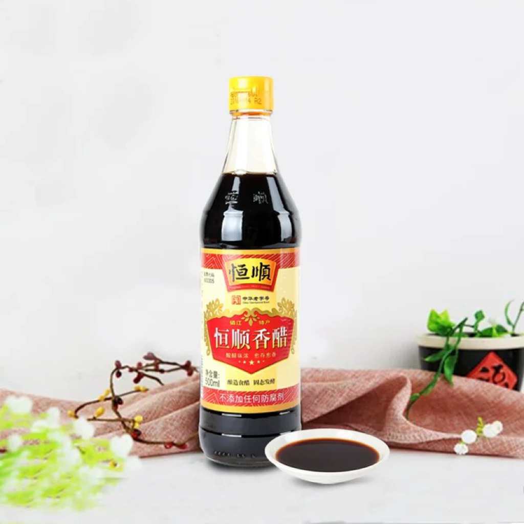 H15 น้ำส้มสายชู สีดำ พร้อมส่ง ( 恒顺 香醋 ）ขนาด 500ml น้ำส้มสายชูดำ ซอสจิ้ม หรือปรุงอาหารให้มีรสเปรี้ยว กลิ่นหอม ซอส