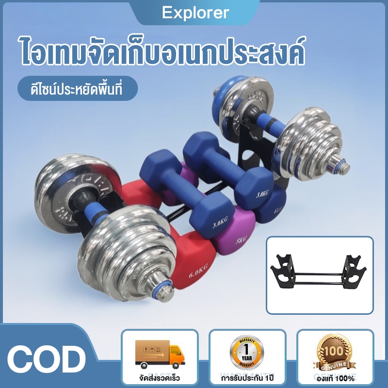 ชั้นวางดัมเบล 1 ชั้น กะทัดรัด พื้นที่น้อย จัดระเบียบดัมเบล ใช้งานได้ทั้งที่บ้านและสถานที่ออกกำลังกาย
