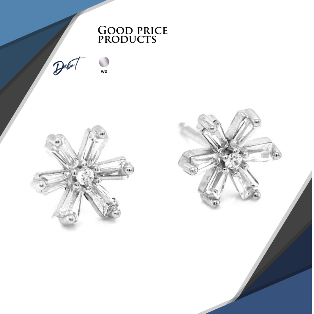 ต่างหูเงินแท้ 925 Debutgem Collection Fantacy ประดับเพชร CZ 007