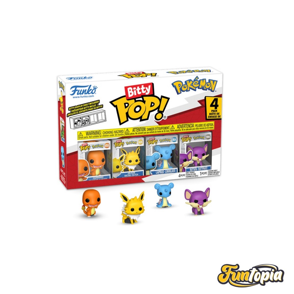 Funko Bitty POP! (81133) Charmander, Jolteon, Lapras, Rattata Bitty POP!: Pokemon by Funko (Pack 4)