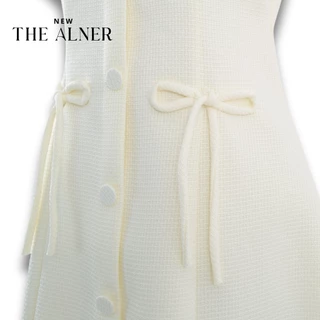 Thealner-AN082 (เดรสแขนสั้นกระดุมหน้าแต่งโบว์)