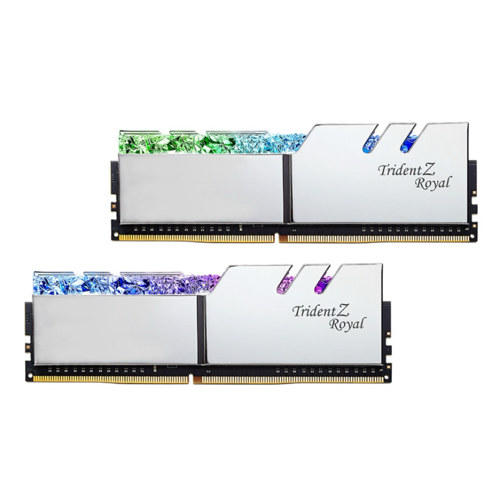 แรม RAM DDR4/3600 64GB G.SKILL TRIDENT Z ROYAL SILVER RGB 64GB (32GBx2) BUS3600 ประกัน LT