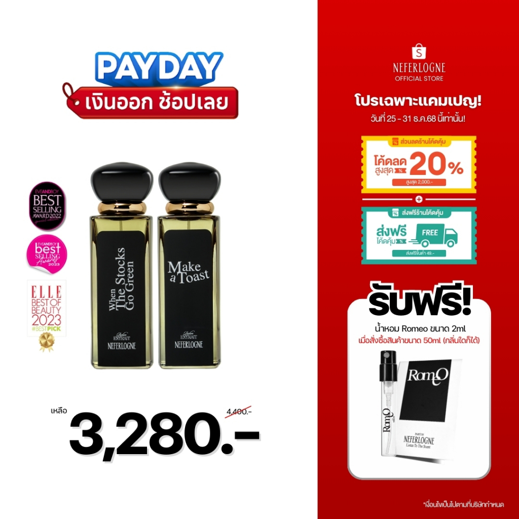 (เซตน้ำหอม Best Selling) When The Stocks Go Green 50ml + Make A Tosst 50ml  - Neferlogne