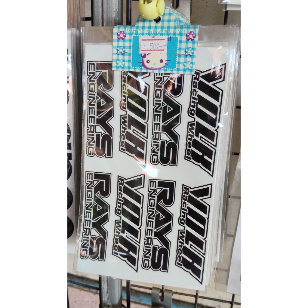 สติ๊กเกอร์ติดล้อแม็กTE37. 1ชุดมี8ชิ้น