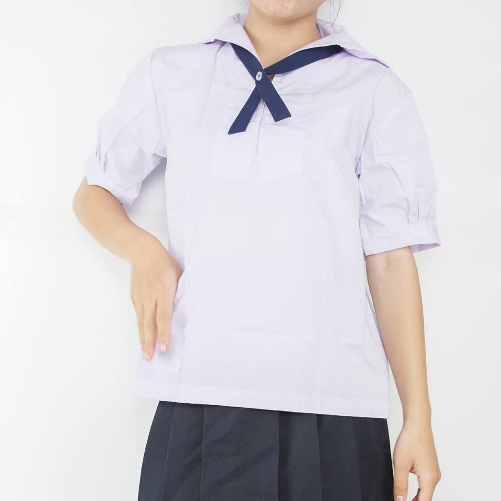 เสื้อนักเรียนหญิงคอทหารเรือ ตราชัยยะ/สุภาพร ของแท้ Made in Buriram ผ้าดี ทรงสวย ถูกระเบียบ รีดง่าย