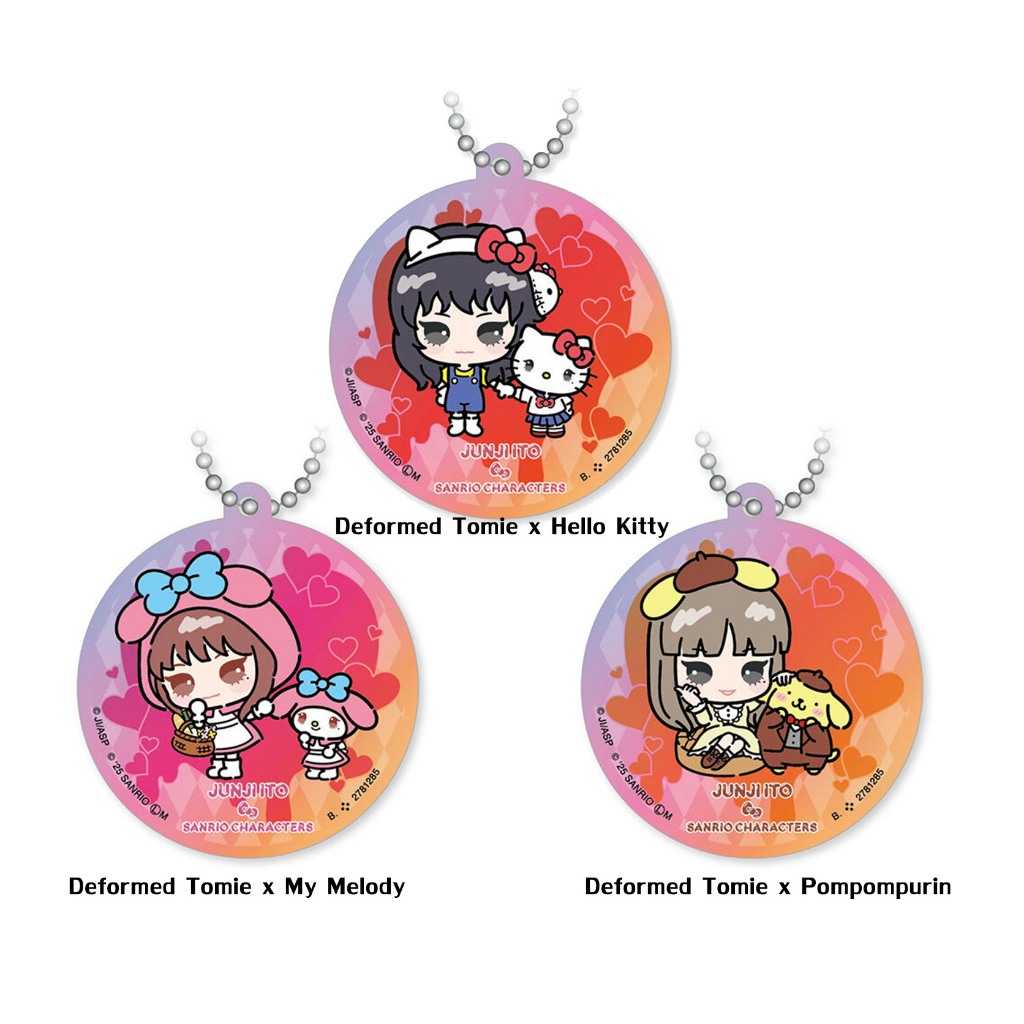 เหมา 3 แบบ Junji Ito x Sanrio Characters Acrylic Charm Capsule Gashapon กาชาปอง Kitty Keychain พวงกุ